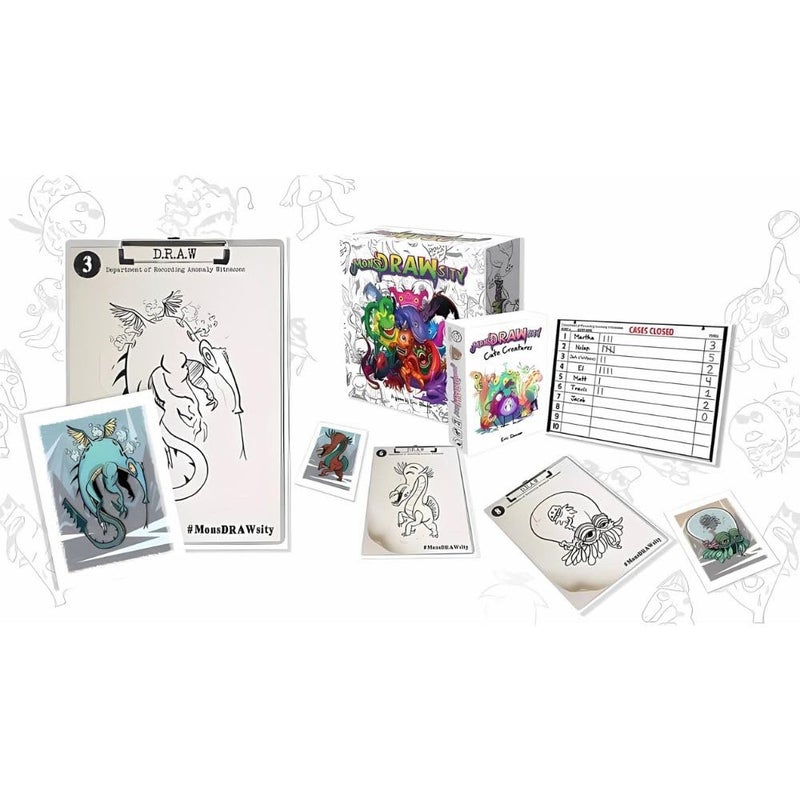 Deep Water Games MonsDRAWsity, Drawing Party Game Based on Verbal Description, Take Turns Describing & Drawing a Bizarre Monster - Be The Player Whose Drawing Most Closely Matches, 8+, 3-8 Players - Image 5